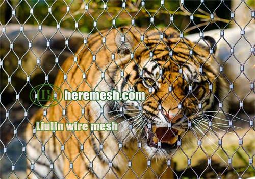 Stainless steel wire rope net ferrule type for tiger enclosure