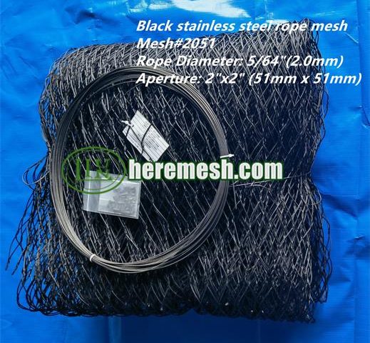 Black stainless steel cable mesh