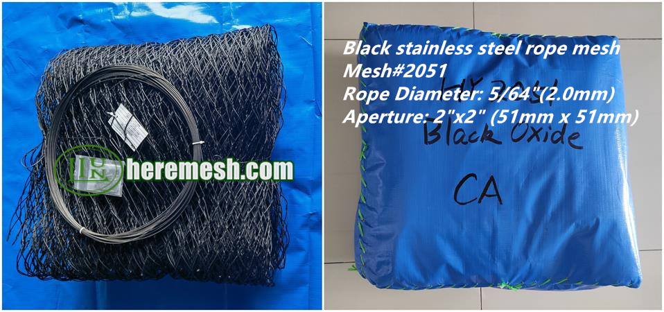 black stainless steel rope net