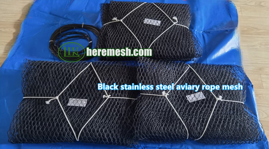 Black Stainless Steel Aviary Rope Mesh
