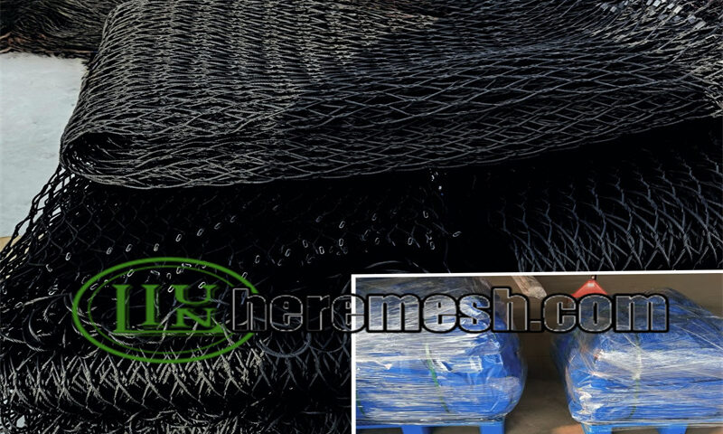 black stainless steel enclosure netting delivery